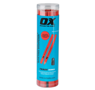 OX TRADE MEDIUM RED CARPENTERS PENCILS, 10 PACK