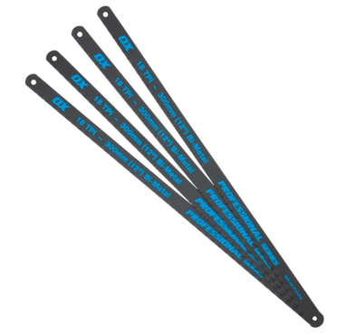 OX PRO HACKSAW BLADES - 18 TPI (4 PACK) - 300MM / 12 INCH