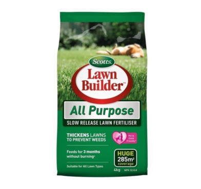 LAWN BUILDERS FERTILISER, ALL PURPOSE, SLOW RELEASE, SCOTTS, 4KG