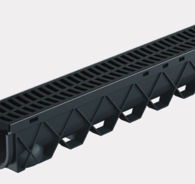 STORM DRAIN, 3MTR WITH BLACK STANDARD PLASTIC GRATE