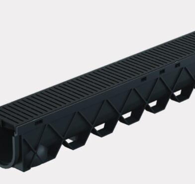 STORM DRAIN, 3MTR WITH BLACK HEALGUARD PLASTIC GRATE