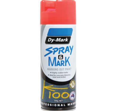 SPRAY & MARK, FLUORO ORANGE, MARKING OUT PAINT, DY-MARK, 350GMS