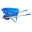 WHEEL BARROW, BLUE, STEEL TRAY, STANDARD WHEEL