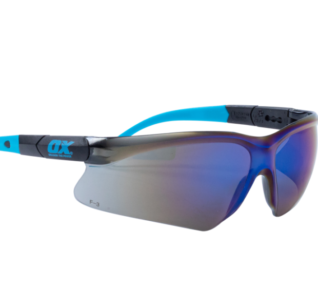 OX BLUE MIRRORED SAFETY SPECS