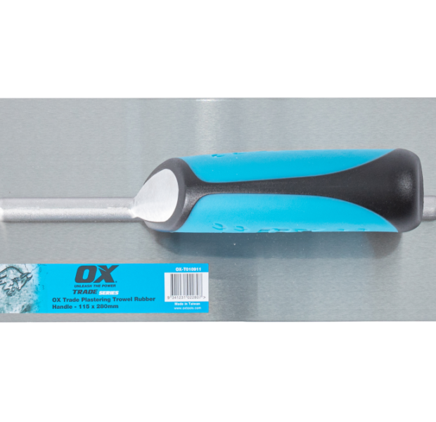 OX TRADE 115 X 280MM FINISHING TROWEL, RUBBER GRIP