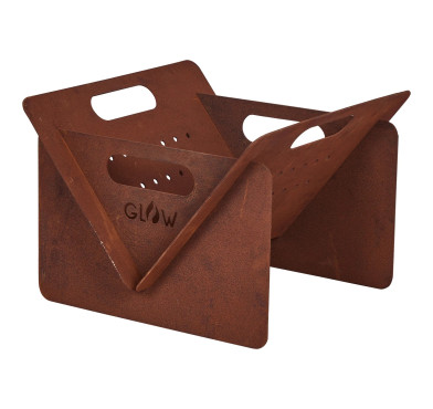 GLOW RUST PORTABLE CAMPER, FIRE PIT