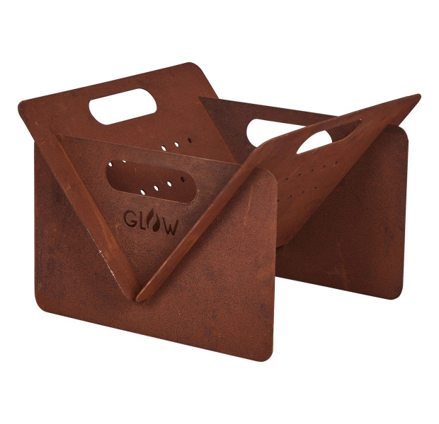 GLOW RUST PORTABLE CAMPER, FIRE PIT