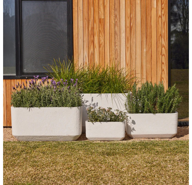 GRAYSON TROUGH POT, PURE WHITE, LARGE, 80X40X40CM