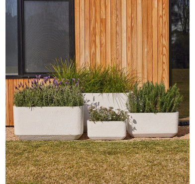 GRAYSON TROUGH POT, PURE WHITE, XLARGE, 100X50X50CM