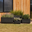 GRAYSON TROUGH POT, BLACK STONE, XLARGE, 100X50X50CM