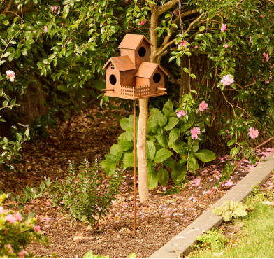 METAL BIRD STAKE - BIRD VILLA