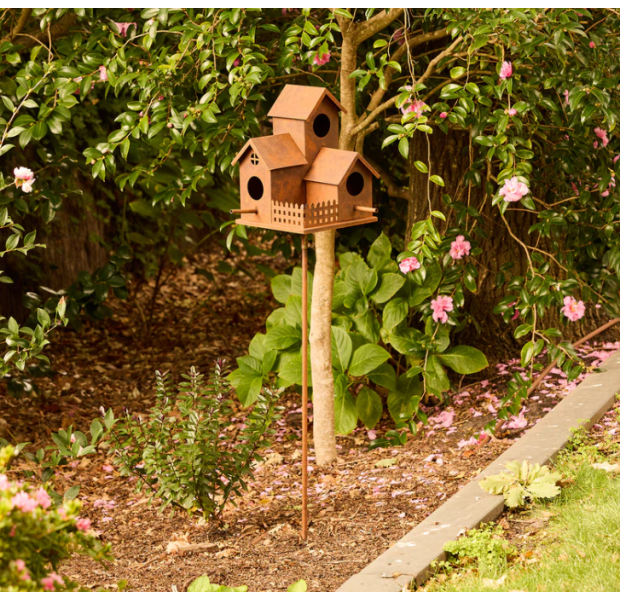 METAL BIRD STAKE - BIRD VILLA